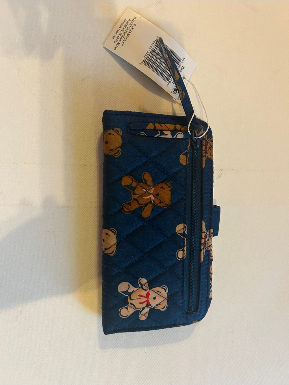 Vera Bradley Bunch of Bears Print Quilted Wallet 2025 Organizer Navy Blue NWT - Picture 2 of 5